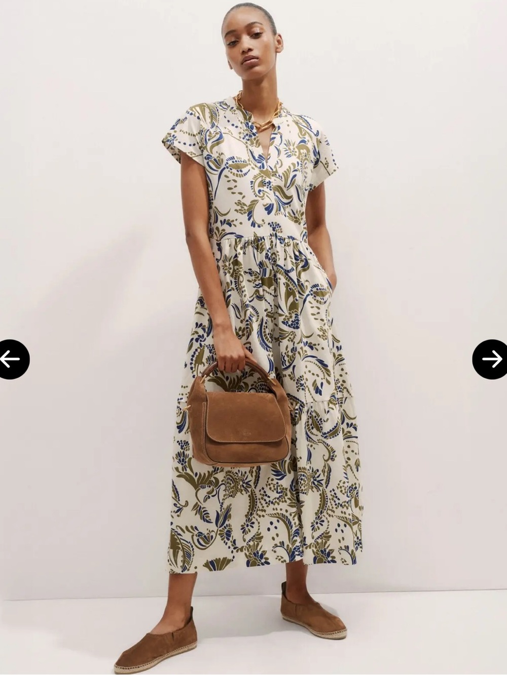 Me+Em Silhouette Print Tiered Maxi Dress
